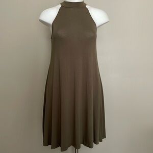 Olive Green Halter Dress